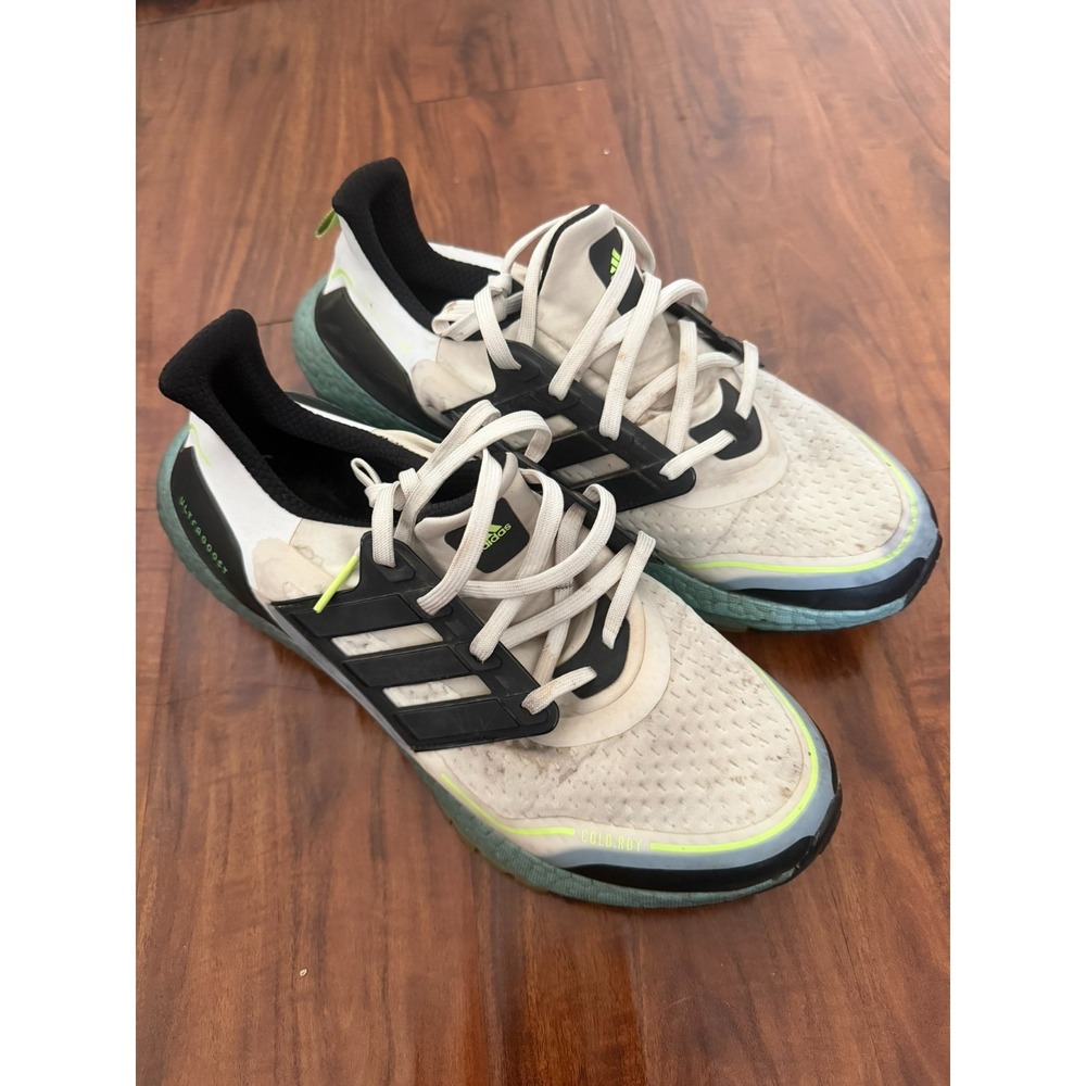 adidas UltraBoost 21 Cold.Rdy 'White Signal Green' Mens Shoes S23898 Size 10.5